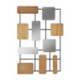 ESCULTURA 67x2x99,5 METAL NEGRO/ESPEJO/MADERA NATURAL