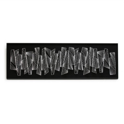 ESCULTURA 70x5x180 MADERA NEGRO/METAL PLATEADO