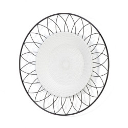 ESCULTURA 78x7x78 METAL NEGRO/SINTETICO BLANCO