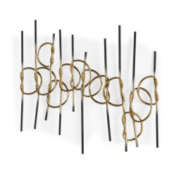 ESCULTURA 83x7x83 METAL DORADO/NEGRO