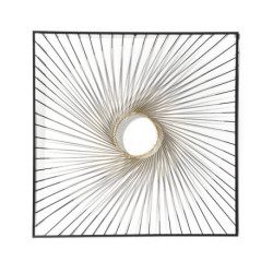 ESCULTURA 90x2x90 METAL NEGRO/DORADO