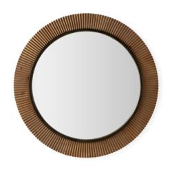 ESPEJO 108x4x108 METAL DORADO/MADERA NATURAL/NEGRO