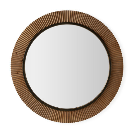 ESPEJO 108x4x108 METAL DORADO/MADERA NATURAL/NEGRO