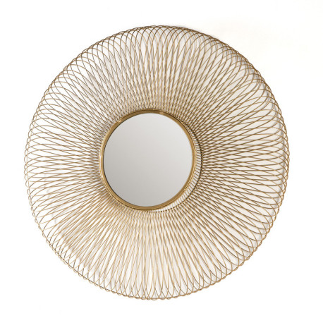 ESPEJO 112x10x112 CRISTAL/METAL DORADO