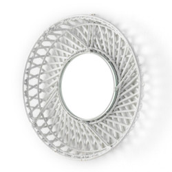 ESPEJO 50x8x50 CRISTAL/MIMBRE BLANCO