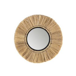 ESPEJO 64x3x64 CRISTAL/NEGRO/HIERBA MARINA NATURAL