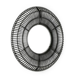ESPEJO 70x8x70 CRISTAL/MIMBRE NEGRO