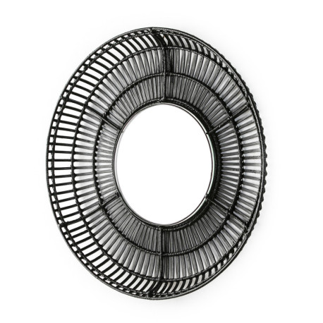 ESPEJO 70x8x70 CRISTAL/MIMBRE NEGRO