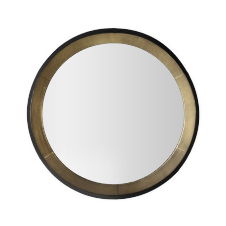 ESPEJO 73x4,5x73 METAL DORADO/MADERA NEGRO