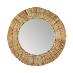 ESPEJO 76x3x76 CRISTAL/HIERBA MARINA NATURAL