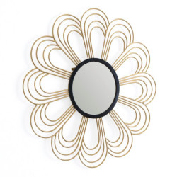 ESPEJO 81x2x81 CRISTAL/METAL DORADO/NEGRO