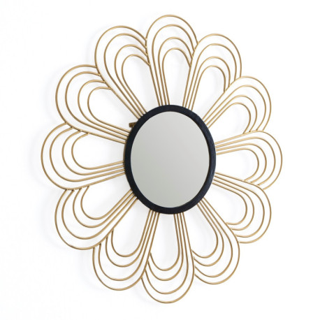 ESPEJO 81x2x81 CRISTAL/METAL DORADO/NEGRO