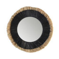 ESPEJO 82x3x82 CRISTAL/HIERBA MARINA NATURAL/NEGRO