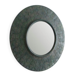 ESPEJO 86x5x86 METAL ORO/VERDE OSCURO