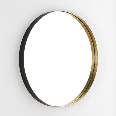 ESPEJO 90x6x90 CRISTAL/METAL PAN DE ORO/NEGRO