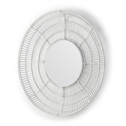 ESPEJO 90x8x90 CRISTAL/MIMBRE BLANCO