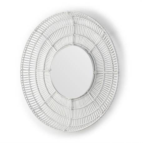 ESPEJO 90x8x90 CRISTAL/MIMBRE BLANCO