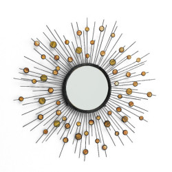 ESPEJO 98x5x98 METAL NEGRO/NACAR