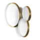 ESPEJO SET/3 80x14x87 CRISTAL/METAL BLANCO/DORADO