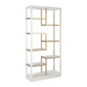 ESTANTERIA 100x40x210 MADERA BLANCO/METAL DORADO