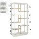 ESTANTERIA 100x40x210 MADERA BLANCO/METAL DORADO