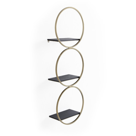 ESTANTERIA 33x14x99 MADERA NEGRO/METAL DORADO