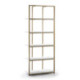 ESTANTERIA 80x38x200 MADERA BLANCO/METAL DORADO