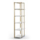 ESTANTERIA 80x38x200 MADERA BLANCO/METAL DORADO
