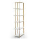 ESTANTERIA 80x38x200 MADERA BLANCO/METAL DORADO