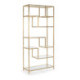 ESTANTERIA 91x38x203 CRISTAL/METAL DORADO