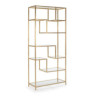 ESTANTERIA 91x38x203 CRISTAL/METAL DORADO