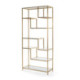 ESTANTERIA 91x38x203 CRISTAL/METAL DORADO