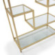 ESTANTERIA 91x38x203 CRISTAL/METAL DORADO