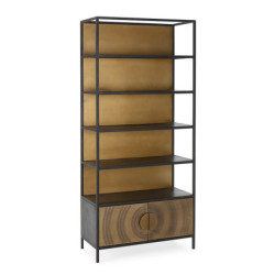 ESTANTERIA 91x43x203 METAL DORADO/NEGRO