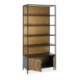ESTANTERIA 91x43x203 METAL DORADO/NEGRO