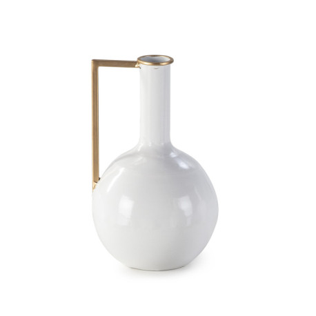 FIGURA 16x16x27 METAL BLANCO/DORADO