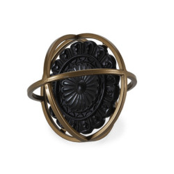 FIGURA 17x17x17 METAL DORADO/MADERA NEGRO