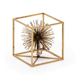 FIGURA 18x18x18 METAL DORADO