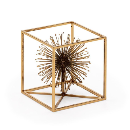 FIGURA 18x18x18 METAL DORADO