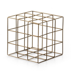 FIGURA 20x20x20 METAL DORADO