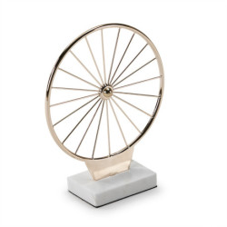 FIGURA 20x6x23 MARMOL BLANCO/METAL DORADO