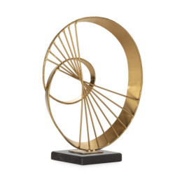 FIGURA 23x10x28 METAL DORADO/PIEDRA NATURAL