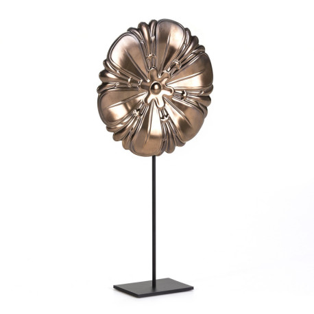 FIGURA 31x10x61 CERAMICA MARRON/METAL NEGRO