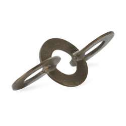 FIGURA 37x14x14 METAL DORADO ANTIQUE