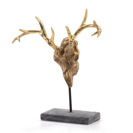 FIGURA 40x16x48 METAL NEGRO/RESINA GRIS/DORADO