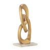 FIGURA 6x6x12 METAL DORADO/MARMOL BLANCO