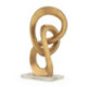 FIGURA 6x6x12 METAL DORADO/MARMOL BLANCO