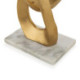 FIGURA 6x6x12 METAL DORADO/MARMOL BLANCO