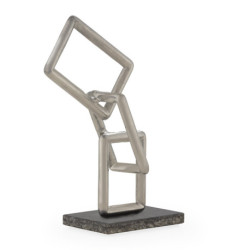 FIGURA 8x4x12 METAL NIQUEL/MARMOL NEGRO