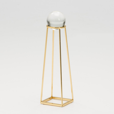 FIGURA 8x8x29 CRISTAL/METAL DORADO